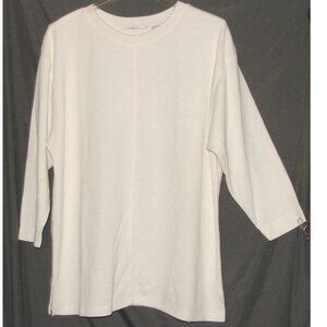 Oversized Knit Tunic TOP, Plus Size 2X, International Sportswear, Ivory 80's